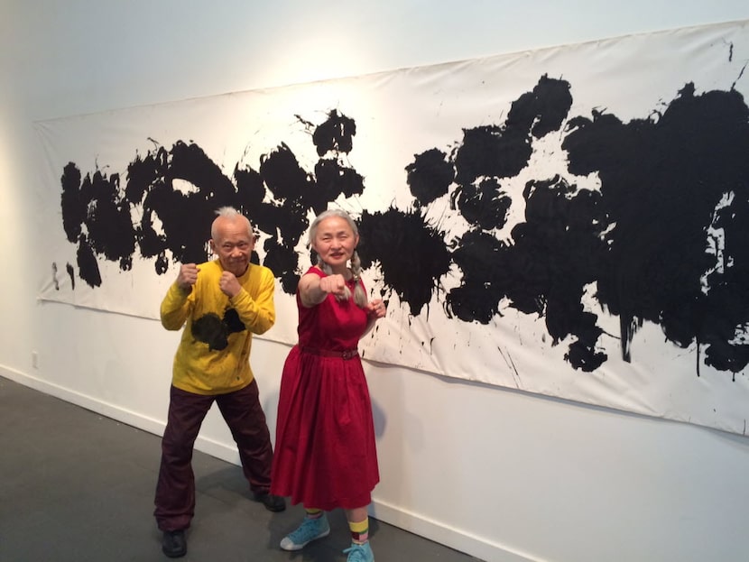 Artists Ushio (left) and Noriko Shinohara had an exhibition at Kirk Hopper Fine Art a couple...