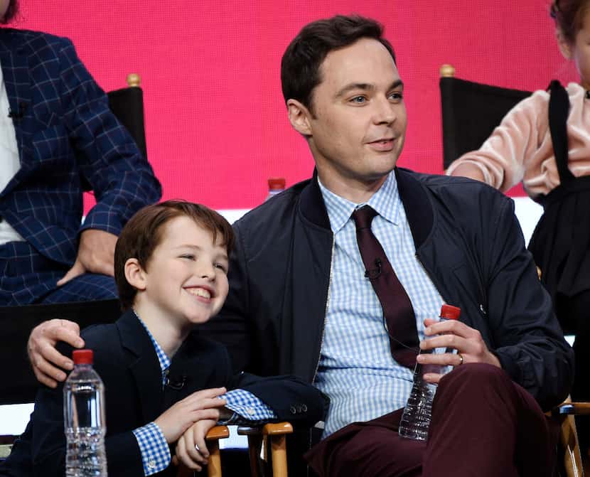 Iain Armitage, left, a cast member in the CBS series Young Sheldon, and executive...