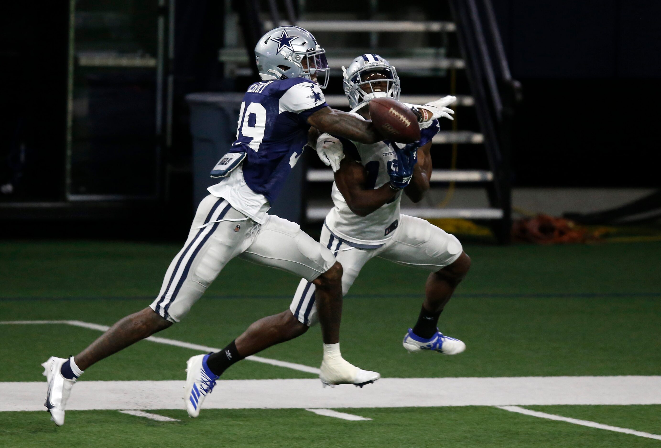 Dallas Cowboys cornerback Chris Westry (39) deflects a pass intended for Dallas Cowboys wide...