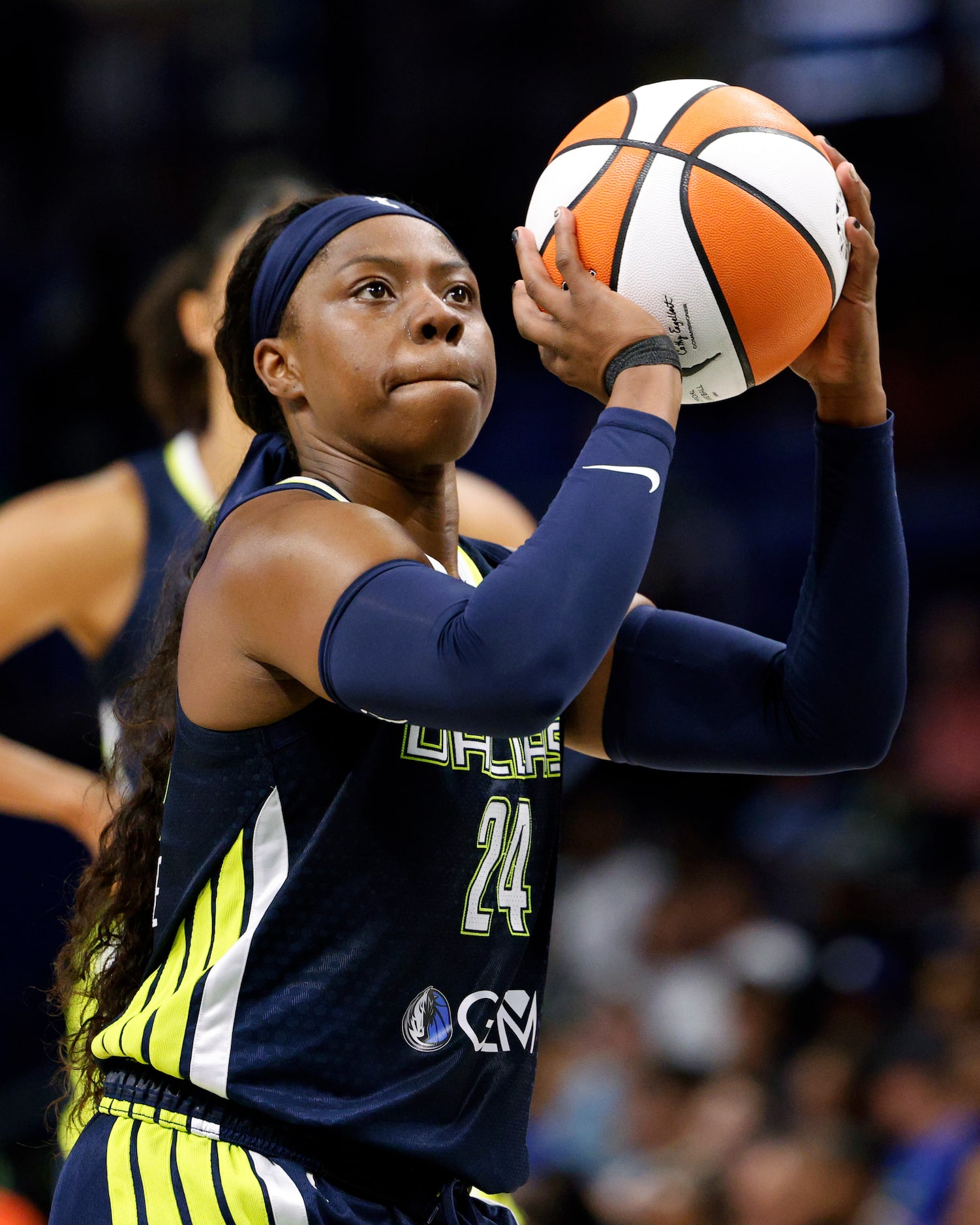 \d25\ shoots a free-throw during the second half of a WNBA first-round playoff game against...