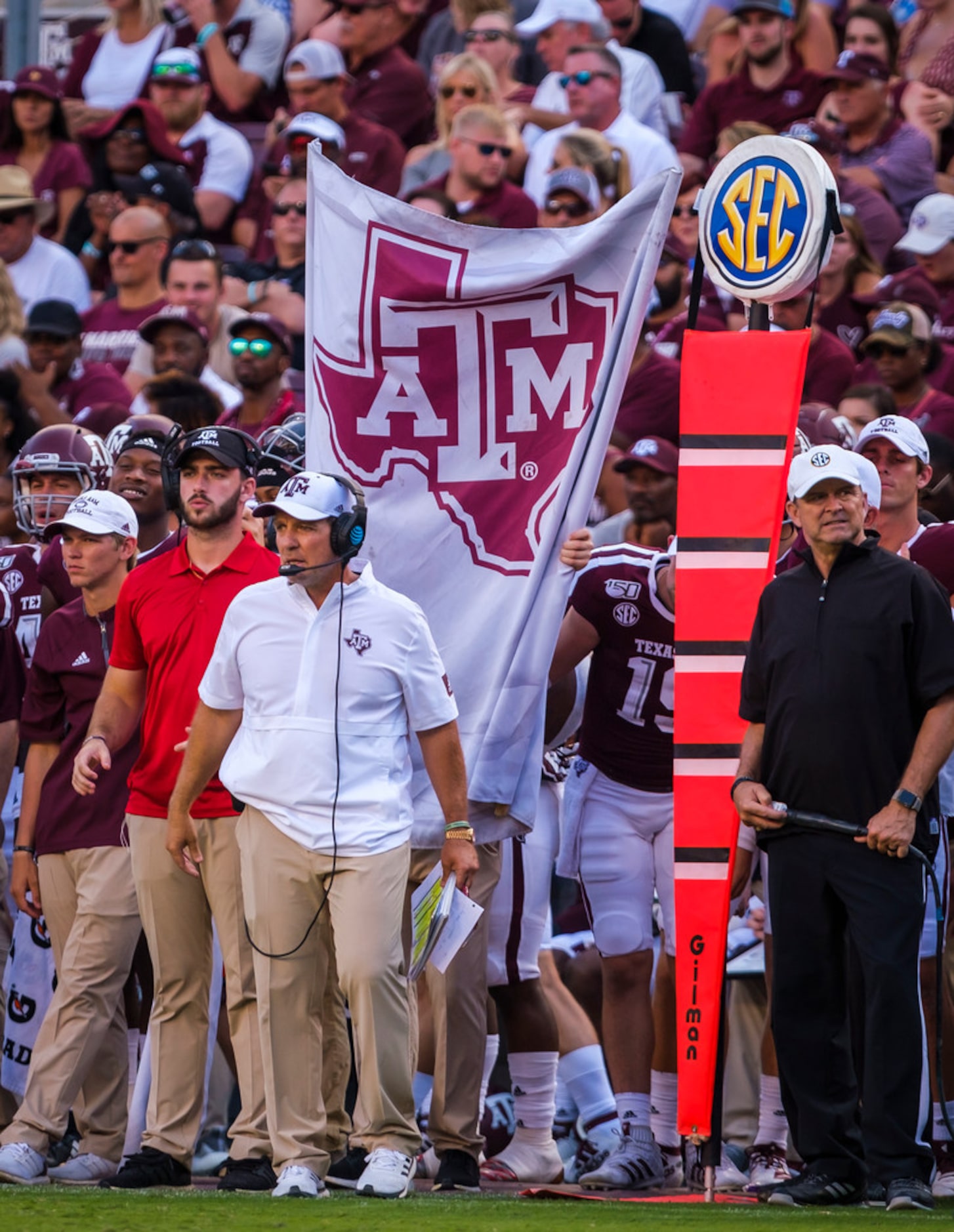 Auburn head coach Gus Malzahn watches from the sidelines during the second half of an NCAA...