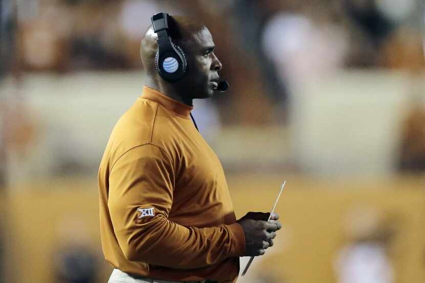Texas head coach Charlie Strong during the first half of an NCAA college football game...