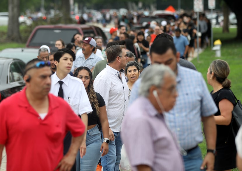 Voters at the Mexican consulate in Dallas, Texas, Sunday, June 2, 2024. Mexico is holding...