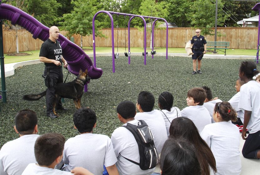 Grapevine Police K-9 Officer Danny Macchio and his partner Hero prepared a demonstration for...