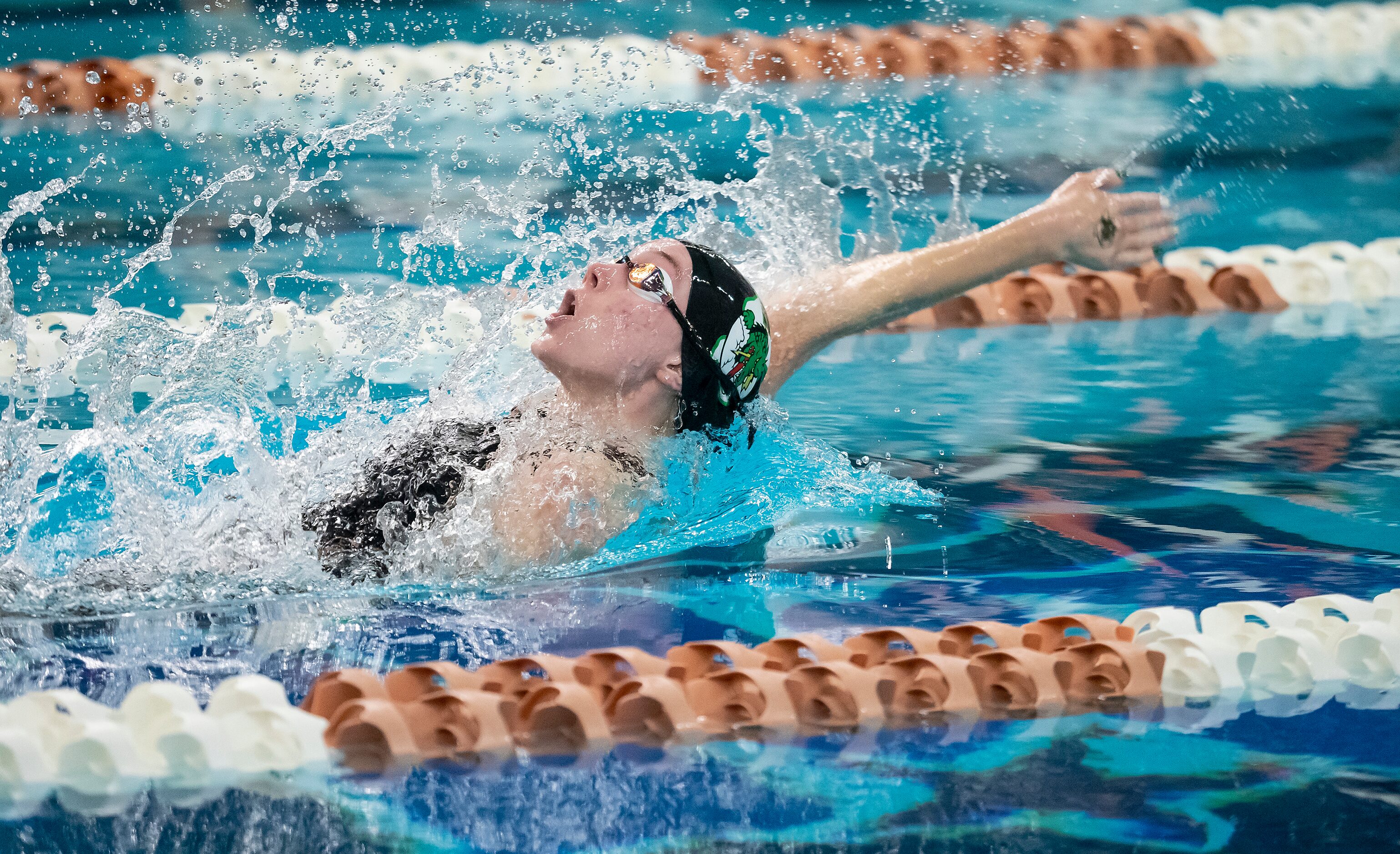 Southlake Carroll's Hailey Heldenbrand competes in the 200 meter medley relay during the...