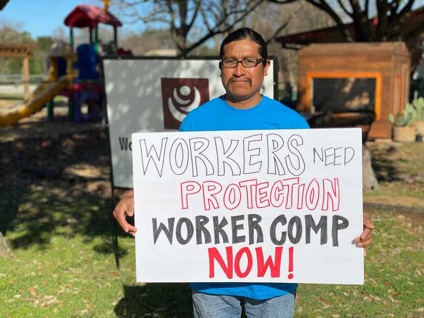 Construction worker Felipe Marco stands outside the Workers Defense Project in Dallas. Marco...