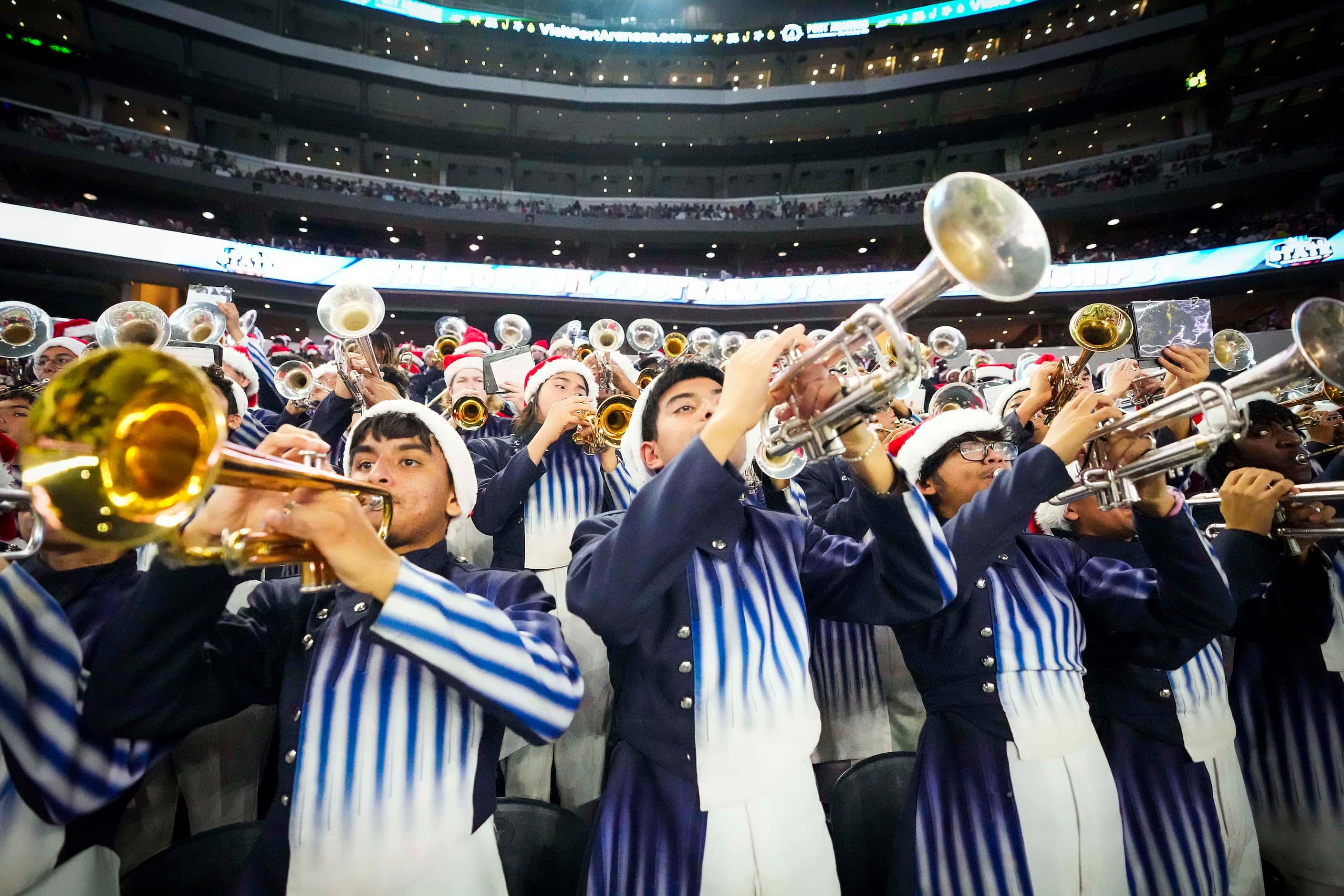 The Duncanville band plays during the second half of the Class 6A Division I state...