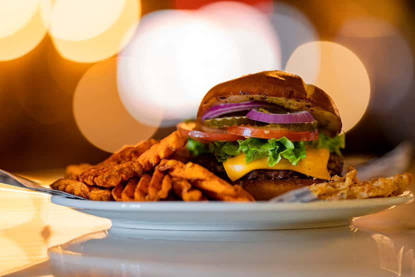 The bison burger is a specialty at the Senator's Steakhouse restaurant at the family-run...