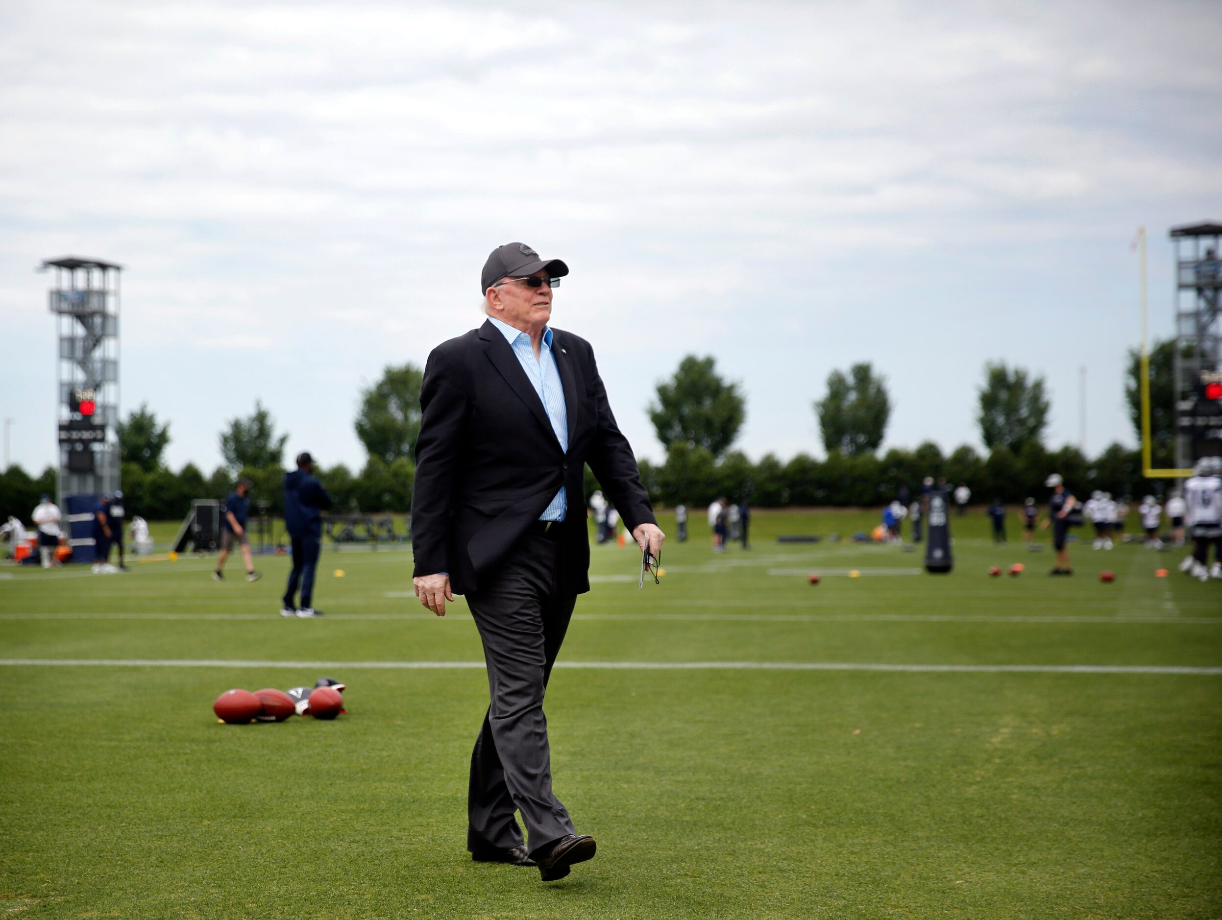 Before rookie minicamp began, Dallas Cowboys owner Jerry Jones came over to update the media...