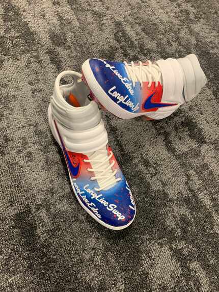 DeMarcus Evans has custom-made shoes to honor his two cousins, who were both killed in 2018....