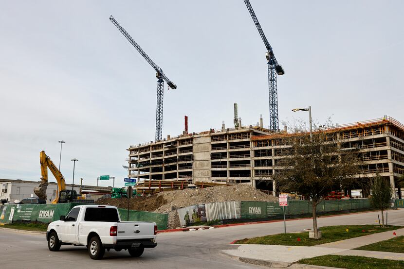 Construction continues on Ryan Tower on Tuesday, March 28, 2023 in Plano, Texas.The Campus...