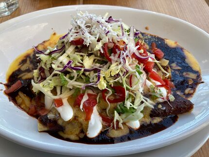 Vegetable enchiladas at Neighborhood Services in Oak lawn