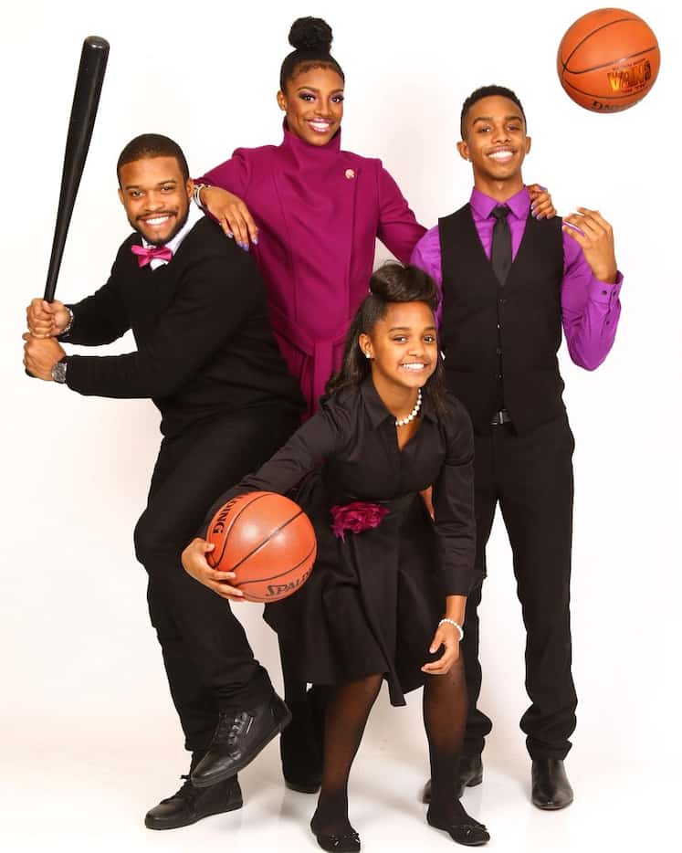 Pictured is Texas Rangers centerfielder Delino DeShields Jr., left, and his siblings, going...