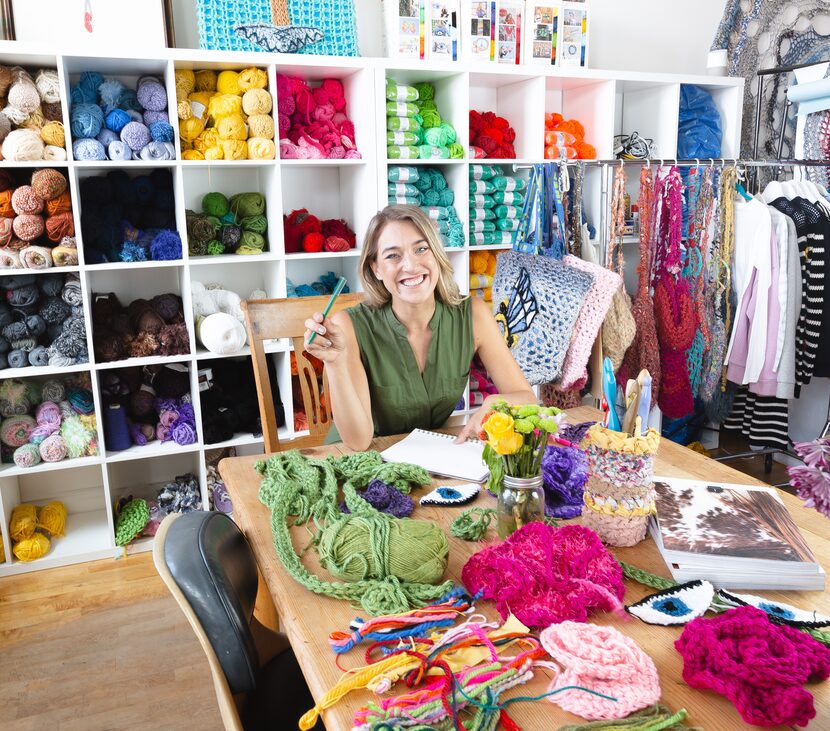 Artist London Kaye at her art studio in Los Angeles.