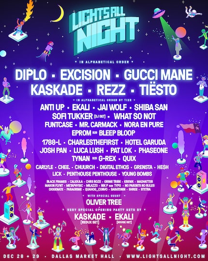 Here's the full lineup for Lights All Night in Dallas in 2018.