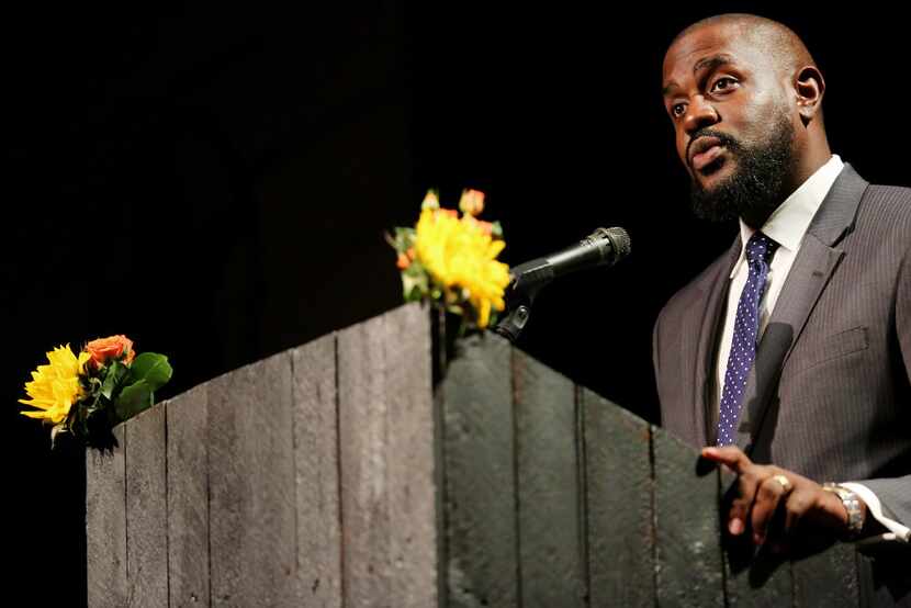 The Rev. Dr. Michael W. Waters speaks during the 36th annual National Day of Prayer Luncheon...