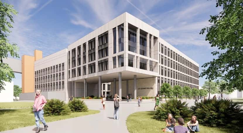 Rendering of renovated and expanded life sciences building at the University of Texas at...