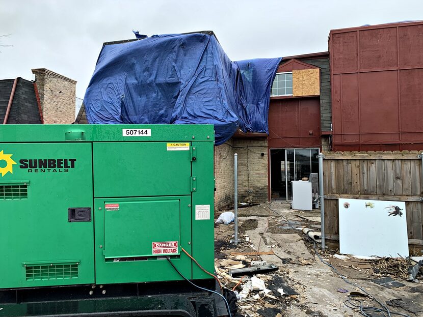 The view of the alley behind Londa Wilder's fourplex along Rickshaw Drive in northwest Dallas.