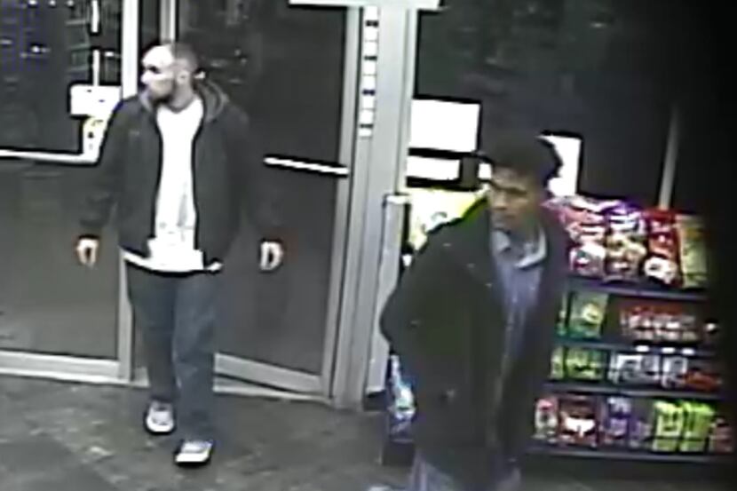 Police were searching for two men suspected in connection with a Dec. 21 shooting at a gas...
