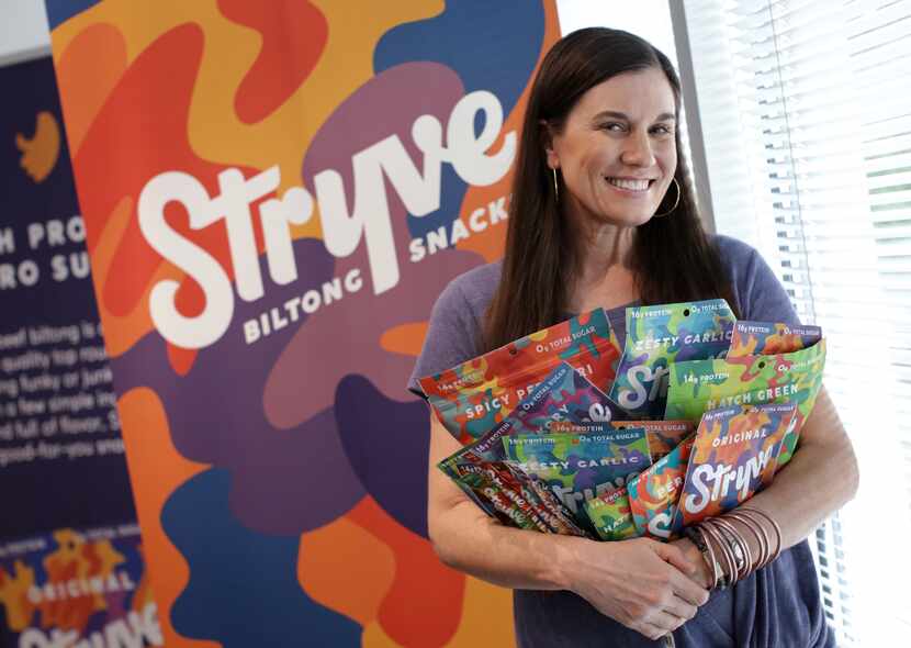 Jaxie Alt poses for a photograph at Stryve's new office space in Plano, TX, on Jan. 15,...