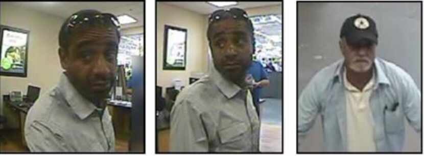Plano police are looking for two men who withdrew money from a victim's bank account in 10...