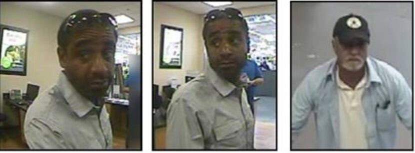 Plano police are looking for two men who withdrew money from a victim's bank account in 10...