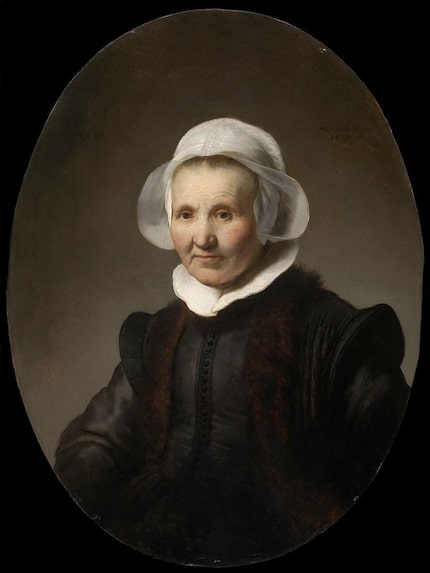 Works by Rembrandt, such as the 1632 oil painting "Portrait of Aeltje Uylenburgh," are among...