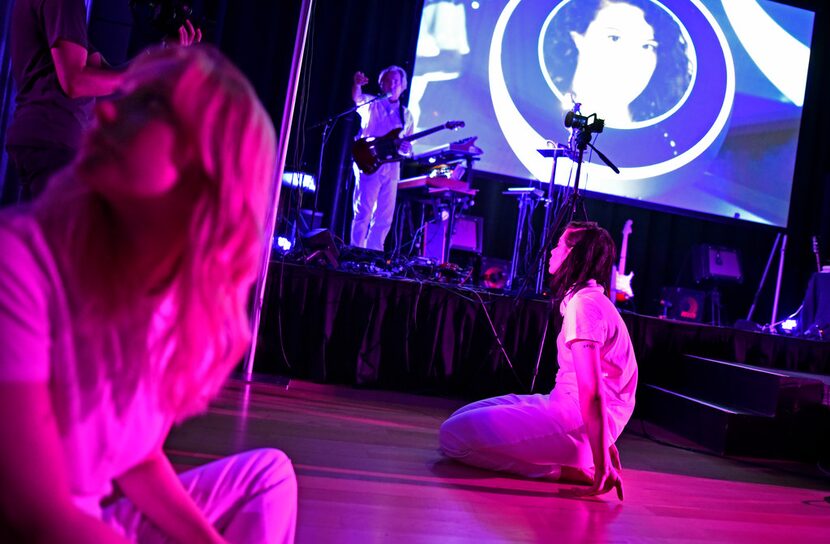 Hilly Holsonback, left, and Hannah Weir, perform during a dress rehearsal of The Alexa...