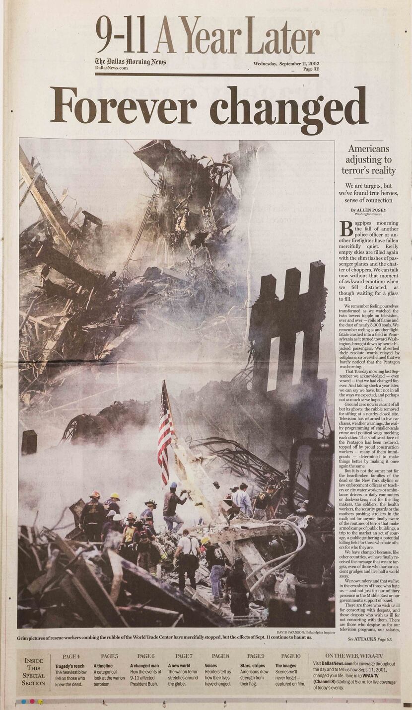 A story on Sept. 11, 2002, looked back on the previous year.