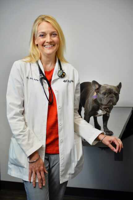 UNT alumnus Dr. Erin Tate photographed at CityVet in Dallas, Texas on June 18, 2020. Tate...
