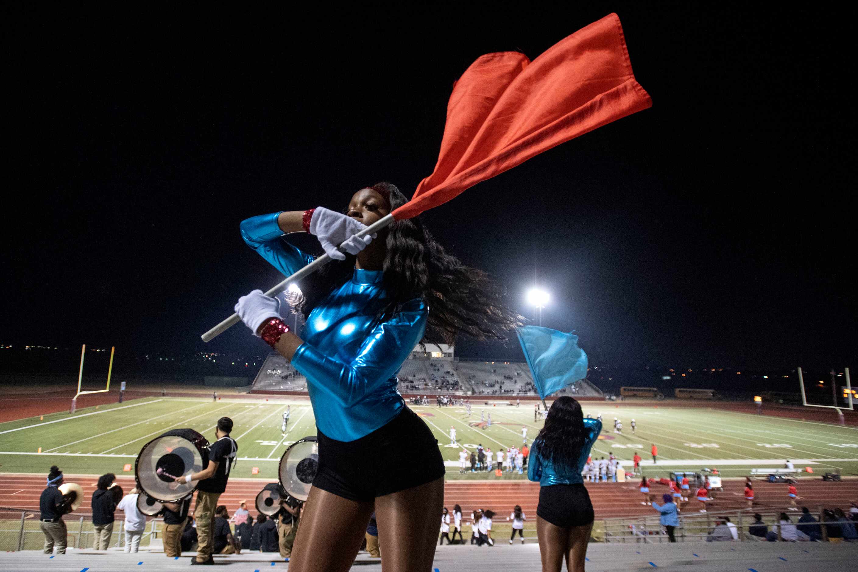 Yasmin Norman, a freshman member of Carter’s Flash of Fire dance team, performs in the...