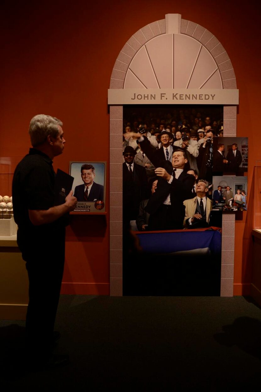 
President John F. Kennedy's baseball memorabilia.
