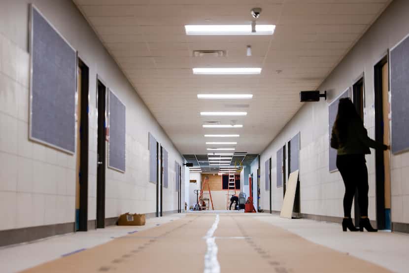 First floor hallway of Thomas Jefferson High School during a special media-only sneak peek...