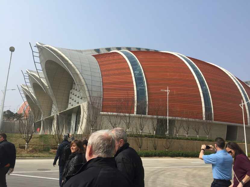 The newly opened wine production center from Changyu Pioneer Wine Company resembles a series...