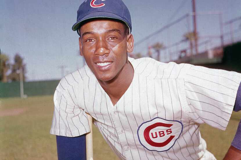 FILE - In this 1970 file photo, Chicago Cubs' Ernie Banks poses. The Cubs announced Friday...