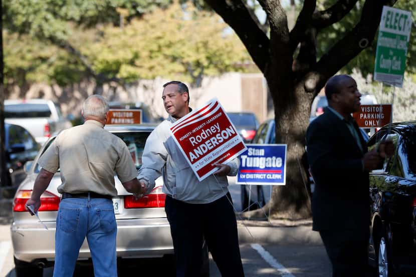 Rodney Anderson campaigned in Irving in October 2014 en route to winning the Texas House...