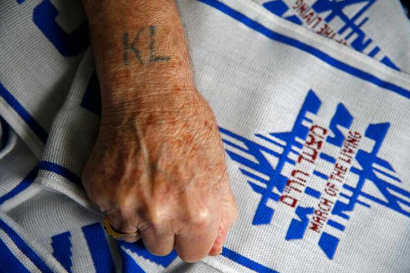 Max Glauben, a Holocaust survivor, will always have his "KL" tattoo, which means...