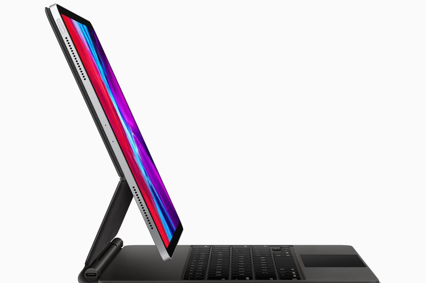 Apple's new Magic Keyboard for iPad Pro has a robust hinge that makes the iPad appear to...