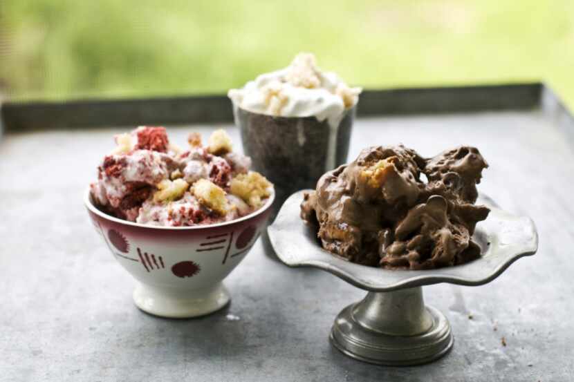 Bring your own special flair by thinking up ingredients to jazz up ice cream. Examples...