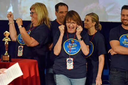 Johnna McKee, left, and Christi Erpillo, right, to winning a 2018 Big Tex Choice Award for...