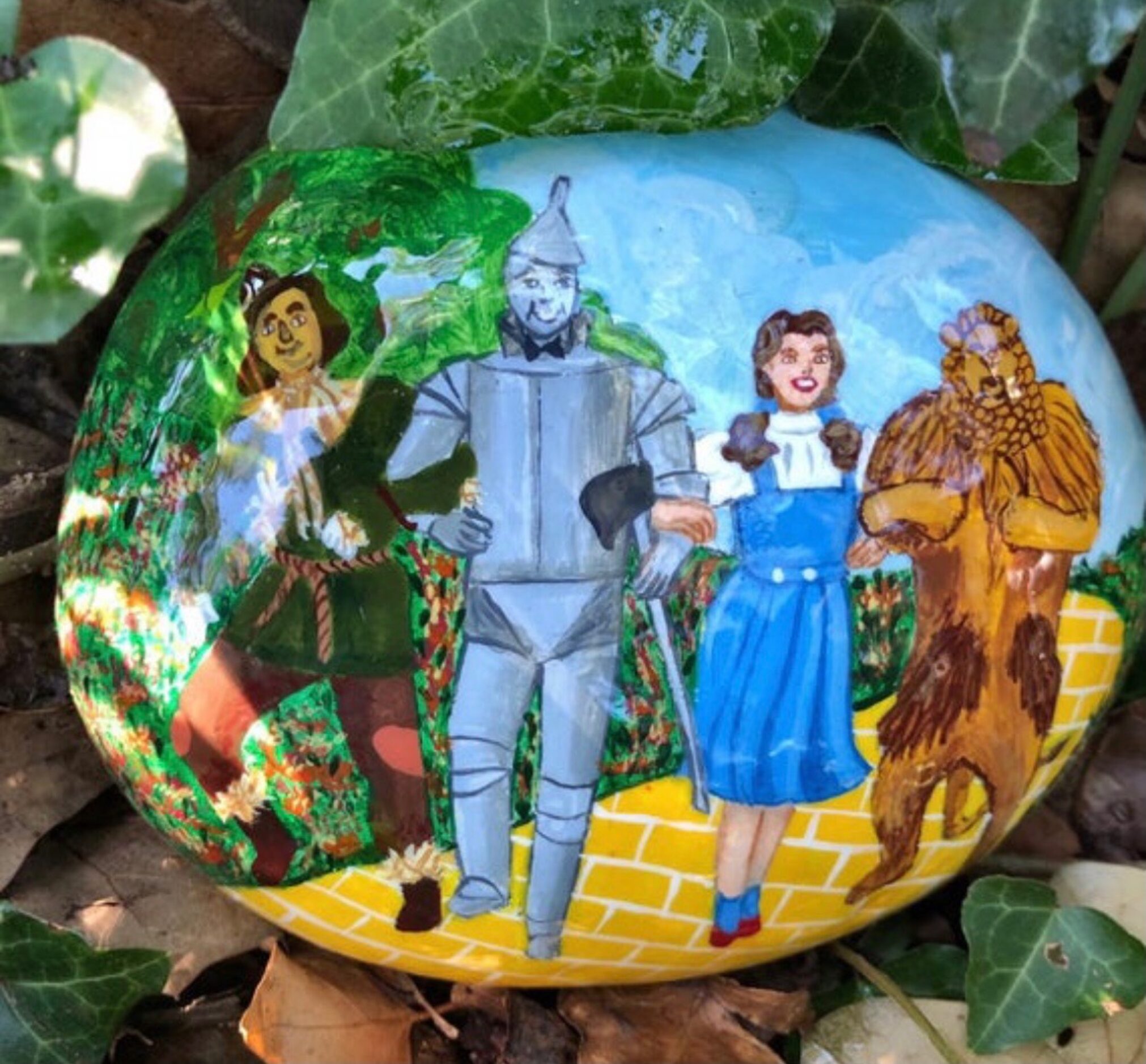 Andrea Bracken painted this rock with an image of characters from The Wizard of Oz. Bracken,...