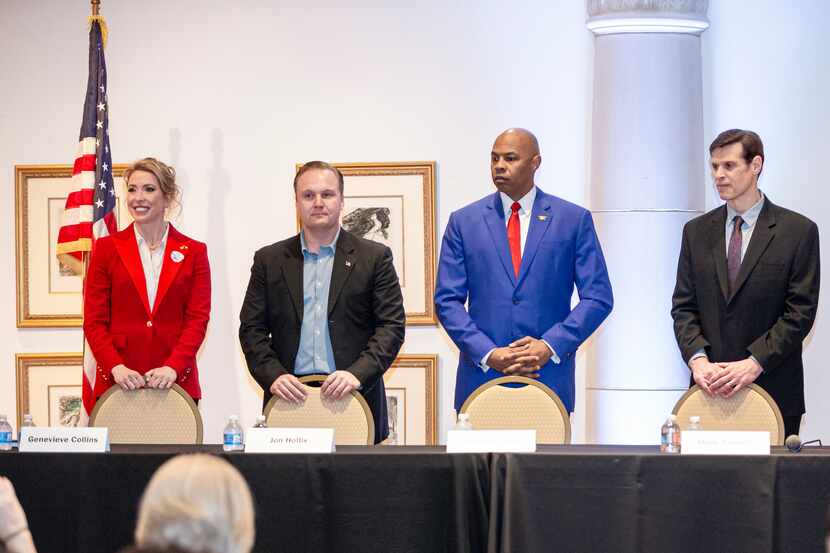 (From Left) Republican Candidates for District 32 Genevieve Collins, Jon Hollis, Floyd...