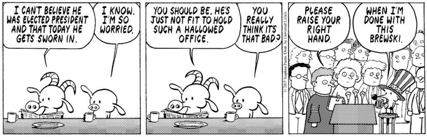 This Pearls Before Swine strip, published on Jan. 20, Inauguration Day, features Stephan...