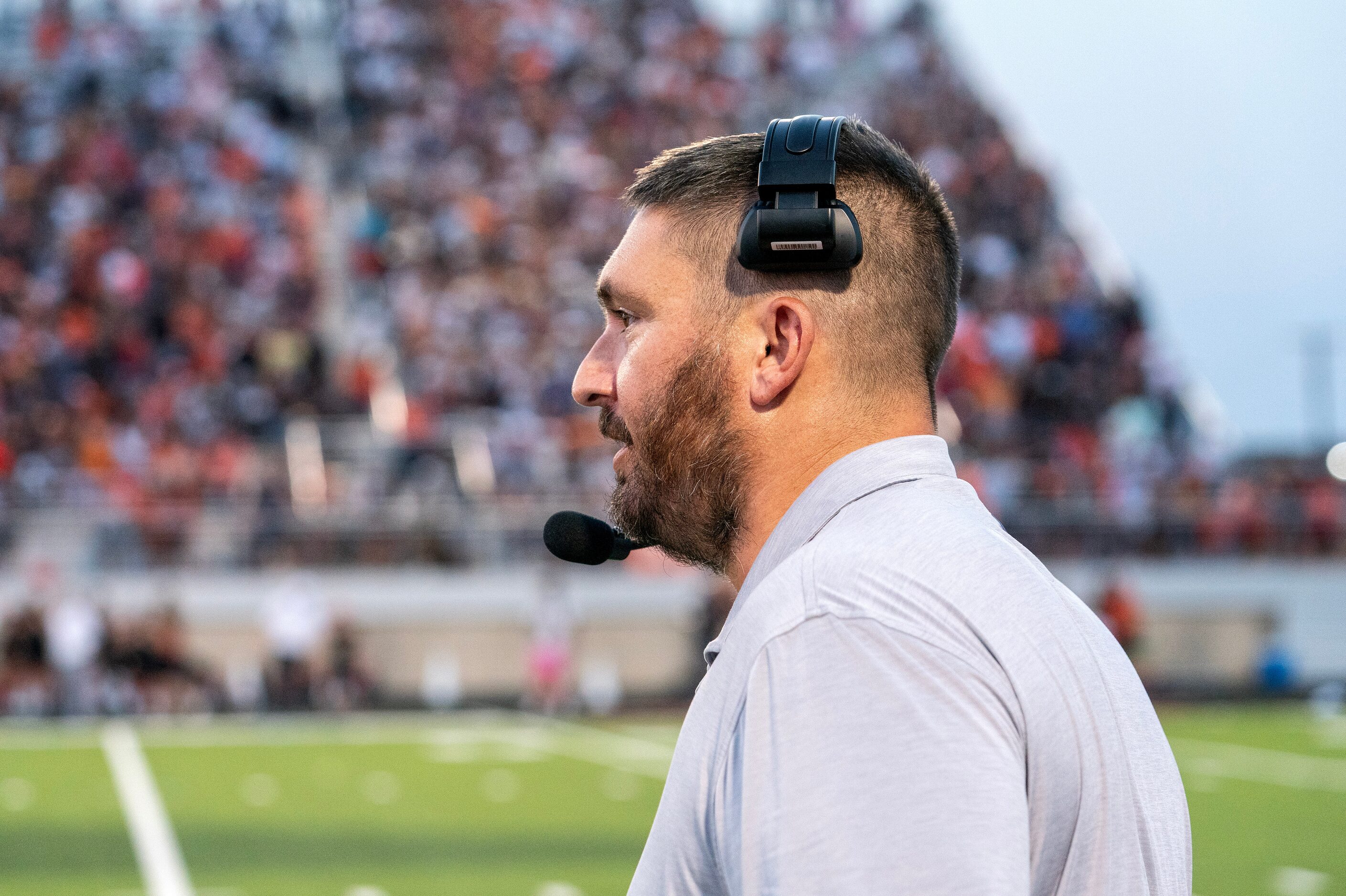 Parish Episcopal head coach Daniel Novakov stands on the sidelines before a high school...