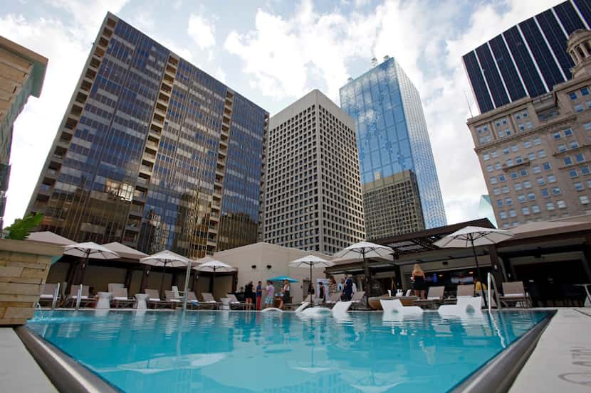 The swimming pool at The Adolphus on the seventh floor of the downtown Dallas hotel. (Ben...
