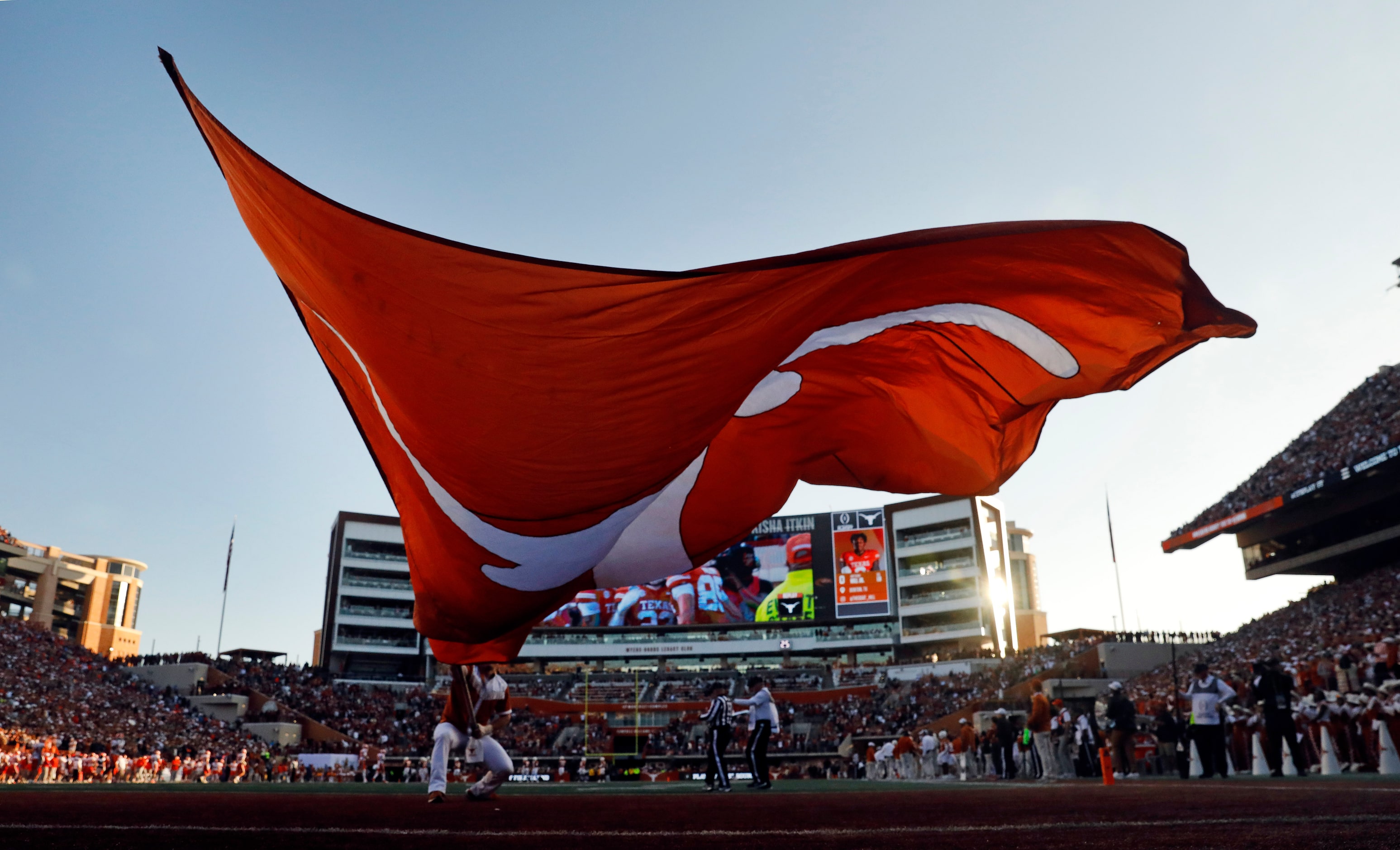 during the first half of a CFP first round playoff game at Darrell K Royal-Texas Memorial...