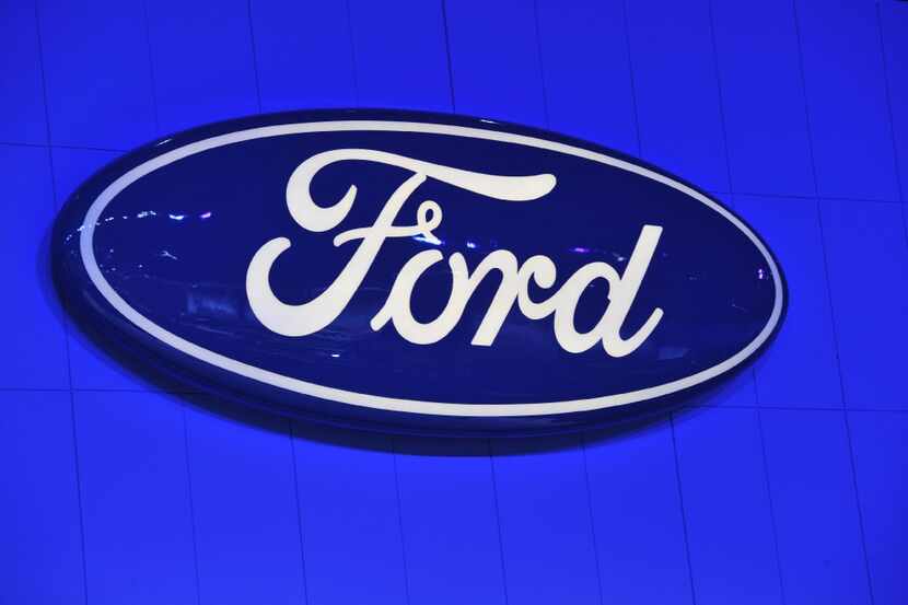 (FILES)The Ford  logo is viewed on January 31, 2012 at the 2012 Washington Auto Show at the...