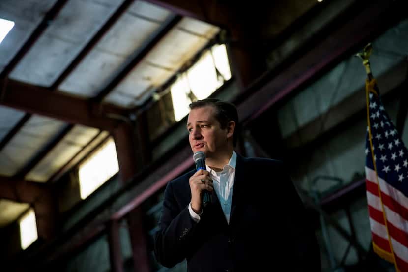  Sen. Ted Cruz of Texas, a Republican presidential hopeful, during a campaign event at Mach...