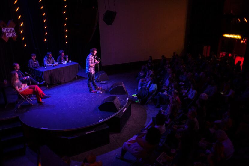 Teddy Wayne reads  during the Literary Death Match  on Saturday  at The North Door in Austin.  