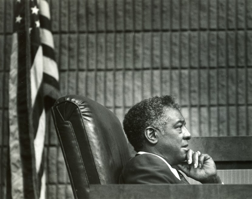 Don Stafford, listening to testimony in Judge Thomas Jones justice of the peace court on...